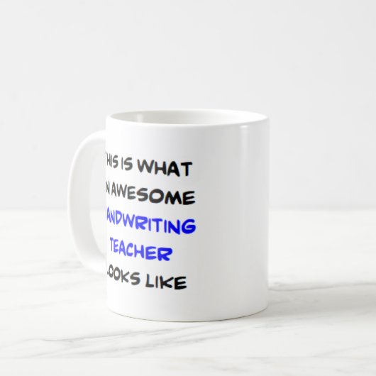 Mug professeur d'écriture, génial (Devant gauche)