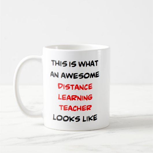 Mug professeur d'enseignement à distance, génial (Gauche)