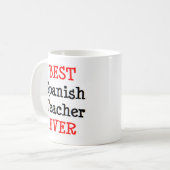 Mug professeur d'espagnol, meilleur (Devant gauche)