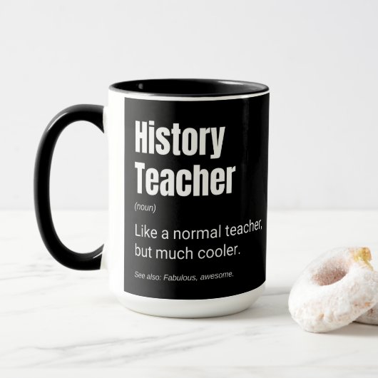 Mug Professeur d'histoire Définition de professeur drô (Avec donut)