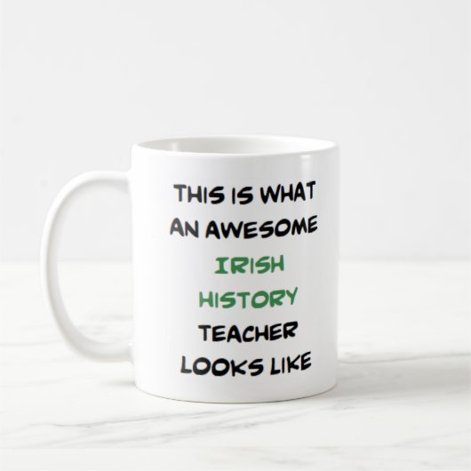 Mug professeur d'histoire irlandaise, génial (Gauche)
