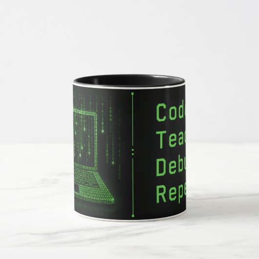 Mug Professeur d'informatique Code Enseigner Déboguer (Centre)