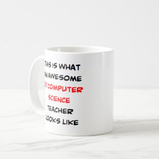 Mug professeur d'informatique, génial (Devant gauche)