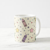 Mug Professeur École Craie Pastel Motif (Devant droit)
