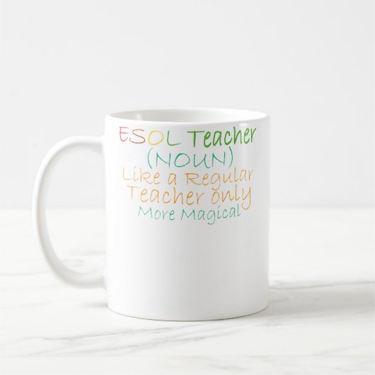 Mug Professeur Esol Nom Comme Un Professeur Régulier S (Gauche)