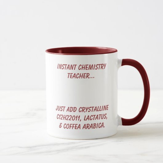 Mug Professeur instantané de chimie (Droite)