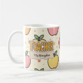 Mug Professeur Jaune Pomme École Motif (Gauche)
