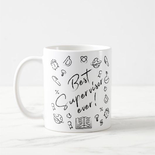 Mug Professeur : Meilleur Superviseur Jamais Chalkboar (Gauche)