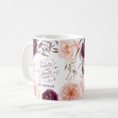 Mug professeur mignon rose floral élégant (Devant gauche)