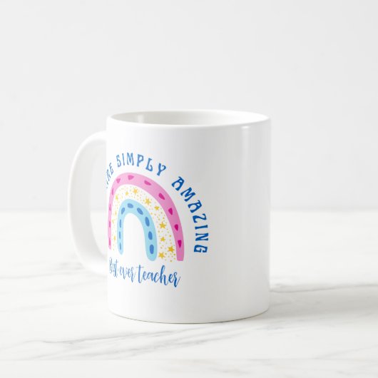 Mug Professeur moderne d'aquarelle arc-en-ciel Merci (Devant gauche)