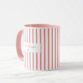 Mug Professeur Monogramme Rayure Rose (Devant gauche)