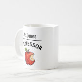 Mug PROFESSEUR Nom personnalisé Apple (Devant gauche)
