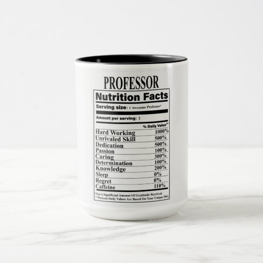 Mug Professeur Nutrition Facts (Centre)