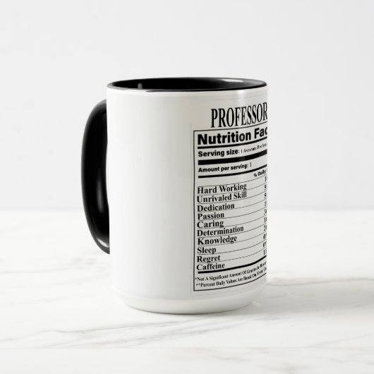 Mug Professeur Nutrition Facts (Devant gauche)