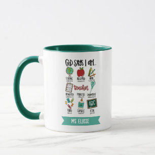 Mug Professeur Personnalisé Dieu Dit Que Je Suis Bible