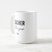 Mug Professeur Personnalisé Écriture Simple Moderne No (Devant gauche)