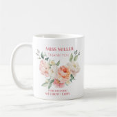 Mug Professeur personnalisé Merci floral (Gauche)