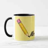 Mug Professeur personnalisé rose jaune #2 Pencil Schoo (Gauche)