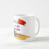 Mug Professeur retraité, Scène de plage (révisé) (Devant droit)