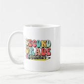 Mug Professeur rétro groovy de deuxième année premier  (Gauche)