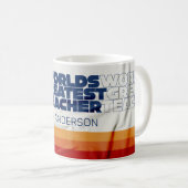 Mug Professeur rétro moderne bleu rouge stylisé typogr (Devant droit)