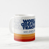 Mug Professeur rétro moderne bleu rouge stylisé typogr (Devant gauche)