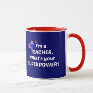 Mug Professeur Superhero - Texte blanc