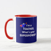 Mug Professeur Superhero - Texte blanc (Gauche)