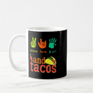 Mug Professeur Travail Paix Amour Art Tacos Drôle Doig
