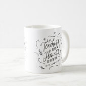 Mug Professeur typographie moderne élégante fleurs de  (Devant droit)