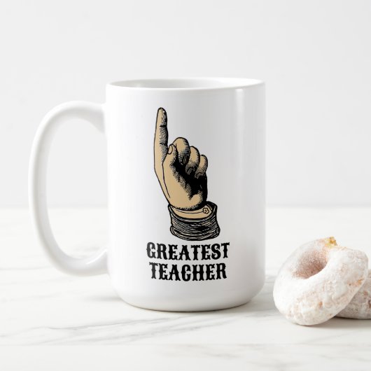 Mug Professeur Victorien Era Pointeur Modèle main (Avec donut)
