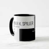 Mug profession (concepteur) gris noir géométrique (Devant gauche)