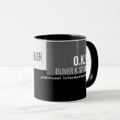 Mug profession (concepteur) gris noir géométrique (Devant droit)