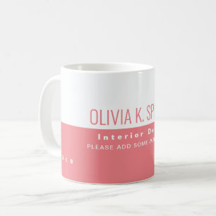 Mug profession de design d'intérieur mi-rose mi-blanc