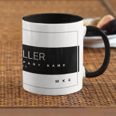 Mug Profession moderne Nom commercial Noir Blanc