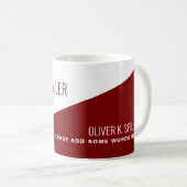 Mug Profession (photographe) moitié rouge moitié blanc (Devant droit)