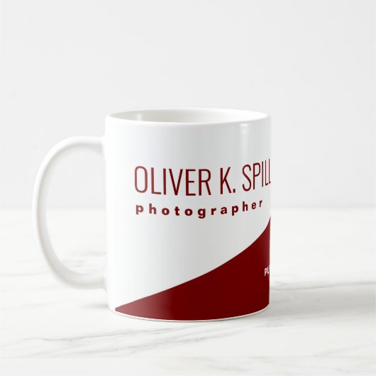 Mug Profession (photographe) moitié rouge moitié blanc (Gauche)