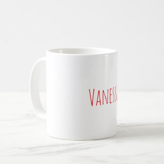 Mug Professional classical calligraphy name custom red (Devant gauche)