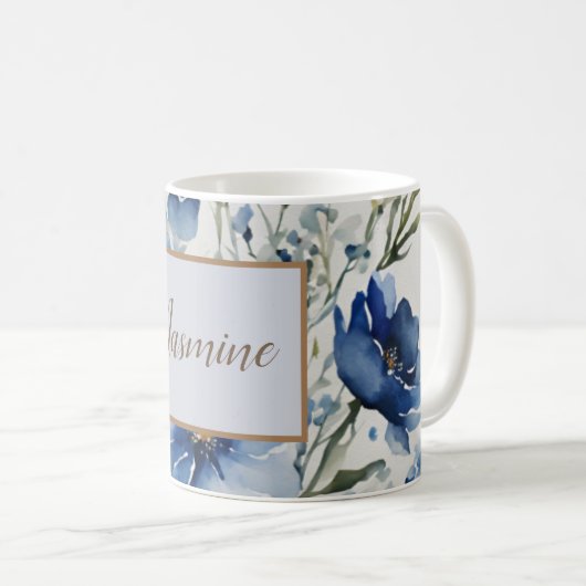 Mug Professional Modern Floral Ajouter un nom (Devant droit)
