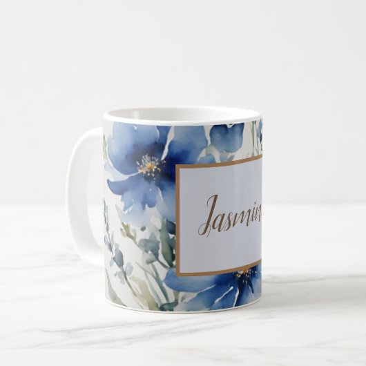 Mug Professional Modern Floral Ajouter un nom (Devant gauche)