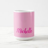Mug Professional modern handwriting name pink white (Centre)