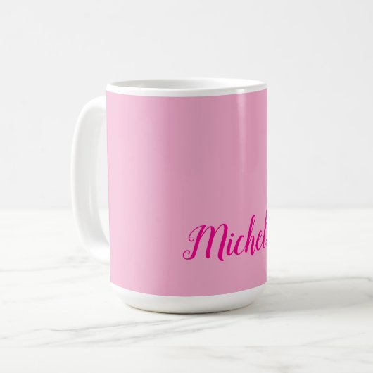 Mug Professional modern handwriting name pink white (Devant gauche)