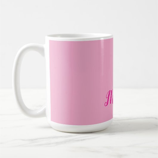 Mug Professional modern handwriting name pink white (Gauche)