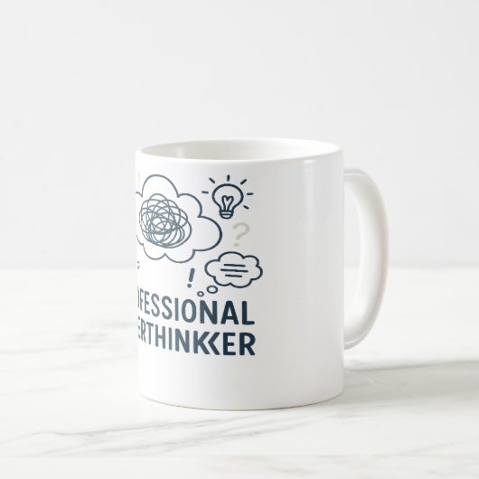 Mug Professional overthinker- Funny Mind Doodle design (Devant droit)