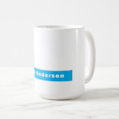 Mug Professional Plain Modern Elegant Name Blue White (Devant droit)