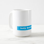 Mug Professional Plain Modern Elegant Name Blue White (Devant gauche)