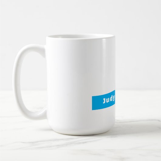 Mug Professional Plain Modern Elegant Name Blue White (Gauche)