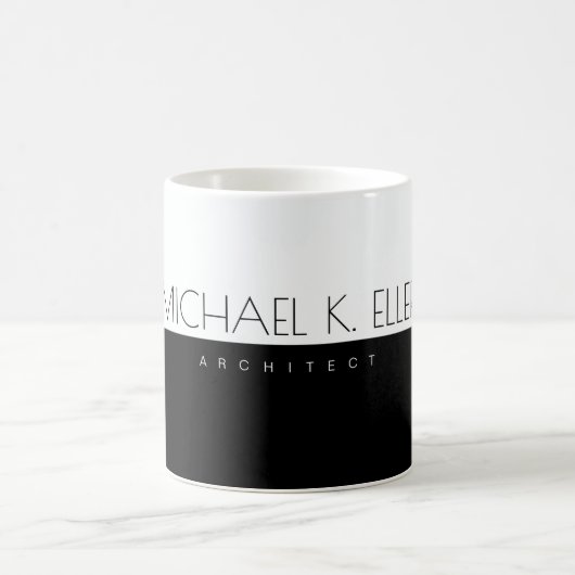 Mug Professionnel (architecte) mi-noir mi-blanc (Centre)