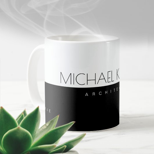 Mug Professionnel (architecte) mi-noir mi-blanc