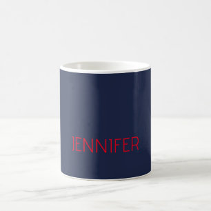 Mug Professionnel minimaliste moderne bleu rouge nom